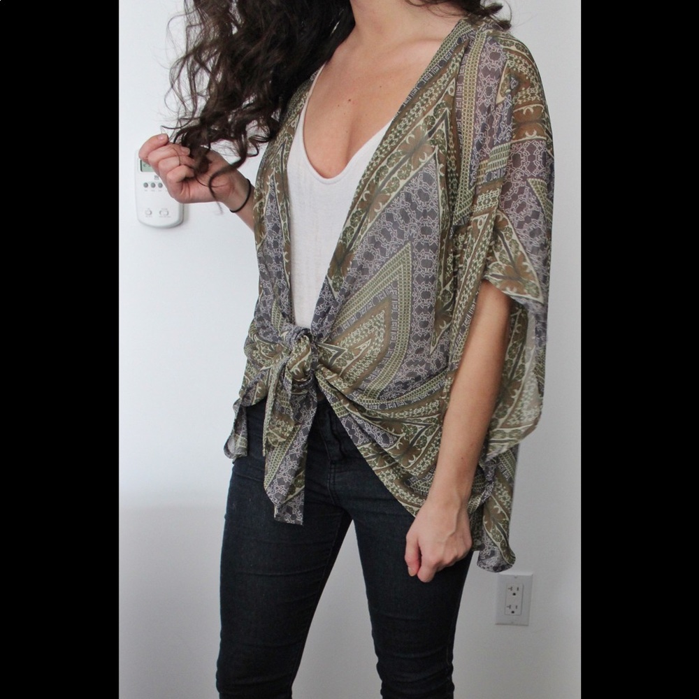 Boho Print Open Kimono